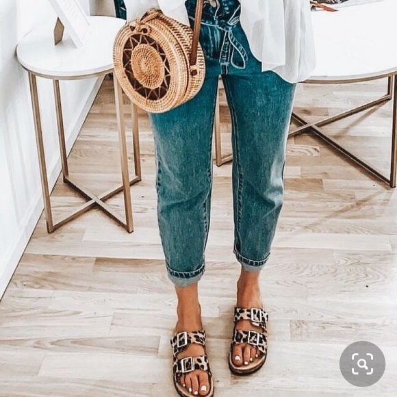 Shoes - Cheetah Print Two strap Sandals